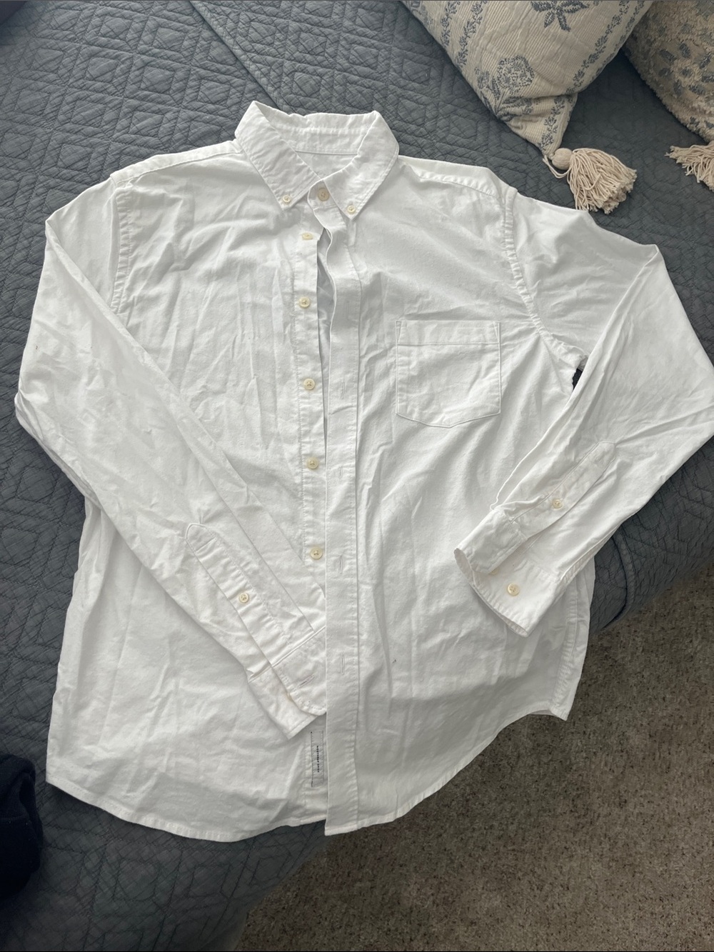 Goodfellow & Co White Long-Sleeve Button-Down Shirt